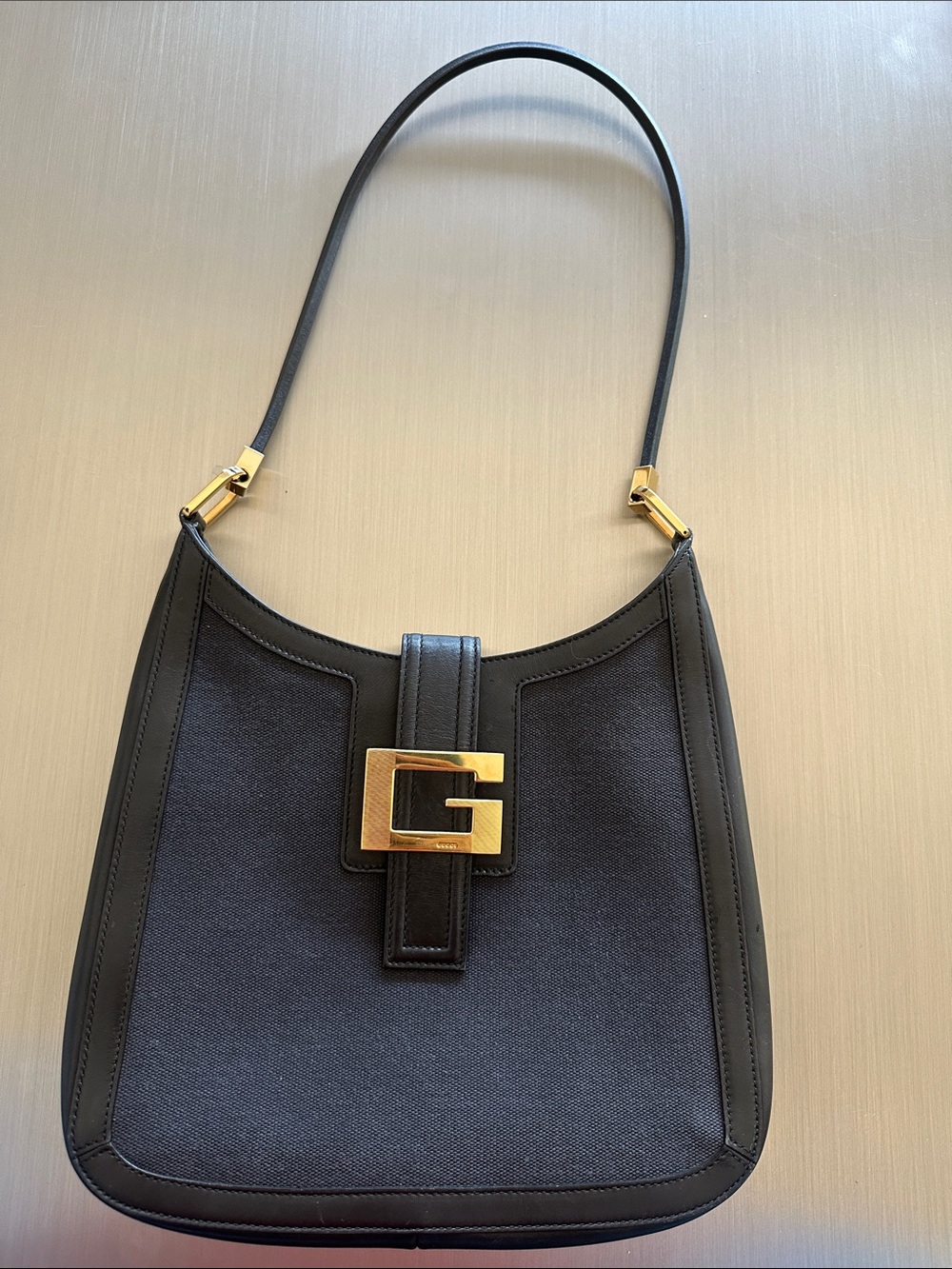 Gucci Black Leather and Canvas Jackie